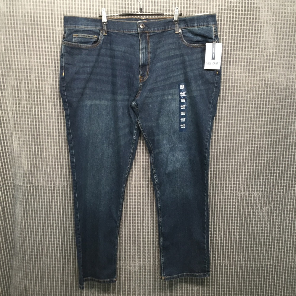 True Craft Big & Tall Athletic Fit Jeans Dark Wash 46x32 NWT